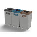 Box Bin - Triple Recycler Bin | Litter Bins | Street Furniture Ireland | Larkin Engineering